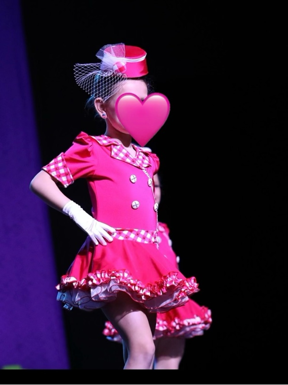 Kids red Dance Costume checkered